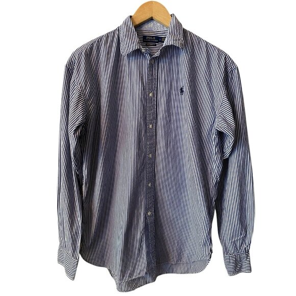 POLO RALPH LAUREN BOYFRIEND FIT STRIPE BUTTON FRONT SHIRT SZ 6 - Picture 1 of 5